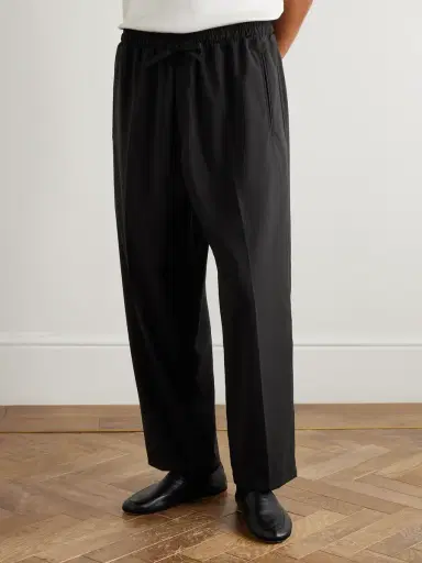 UMIT BENAN Julian Straight-Leg Virgin Wool Drawstring Trousers - Men | Thumbnail 3 UMIT BENAN Julian Straight-Leg Virgin Wool Drawstring Trousers - Men | Thumbnail 3