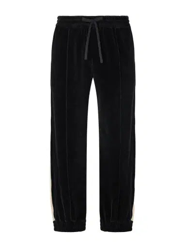Valentino Garavani Striped Cotton-Blend Velvet Sweatpants - Men | Thumbnail 1 Valentino Garavani Striped Cotton-Blend Velvet Sweatpants - Men | Thumbnail 1