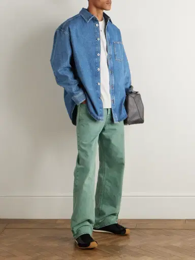 Loewe Anagram Logo-Embroidered Denim Overshirt - Men | Thumbnail 2