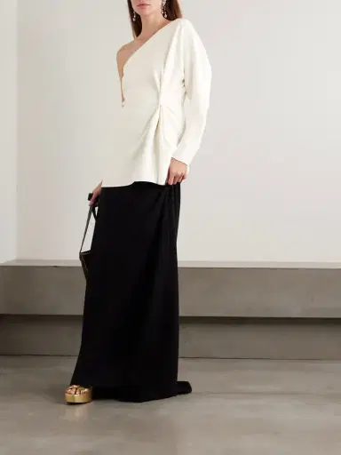 Valentino Garavani Asymmetric One-shoulder Silk-cady Top | Thumbnail 2 Valentino Garavani Asymmetric One-shoulder Silk-cady Top | Thumbnail 2