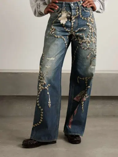 Acne Studios Trompe L'oeil Printed High-rise Wide-leg Jeans | Thumbnail 9 Acne Studios Trompe L'oeil Printed High-rise Wide-leg Jeans | Thumbnail 9