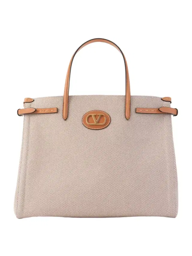Antibes Medium Leather-trimmed Checked Canvas Tote Bag