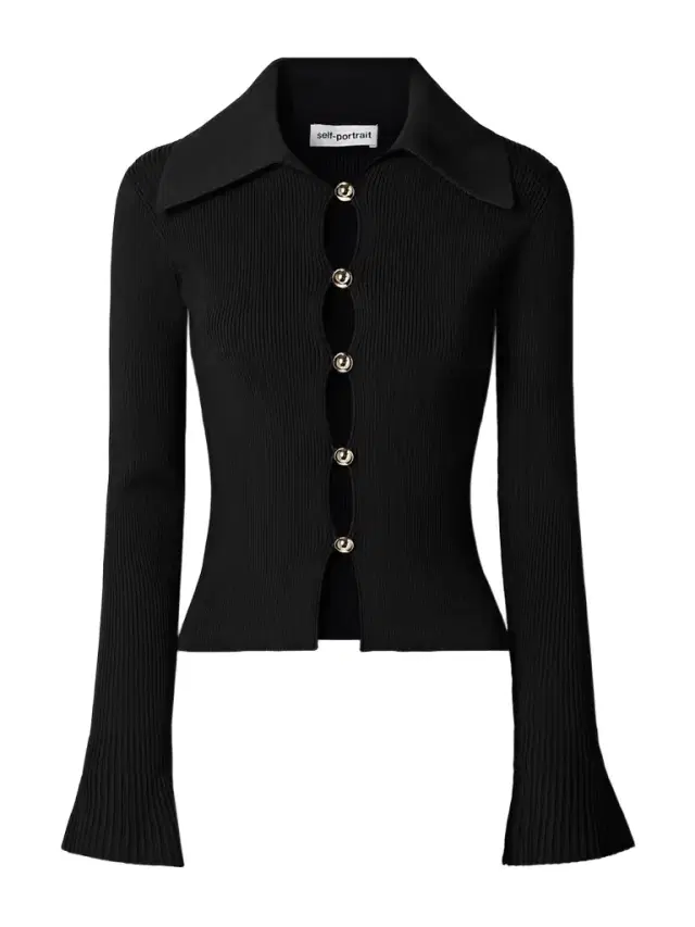 Ribbed-knit Cardigan