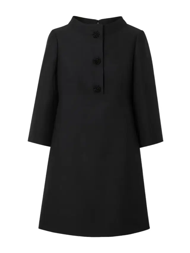 Embellished Wool And Silk-blend Crepe Mini Dress