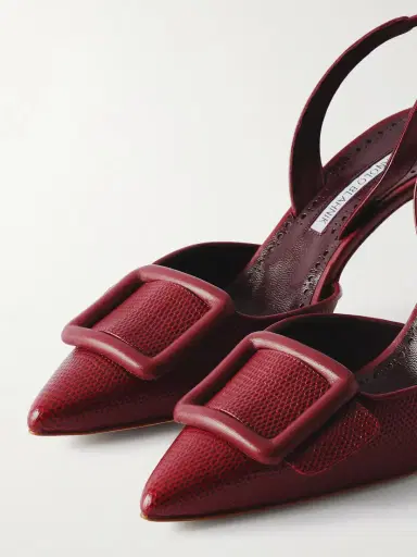 Manolo Blahnik Mayslibi 70 Lizard-effect Leather Slingback Pumps | Thumbnail 5 Manolo Blahnik Mayslibi 70 Lizard-effect Leather Slingback Pumps | Thumbnail 5
