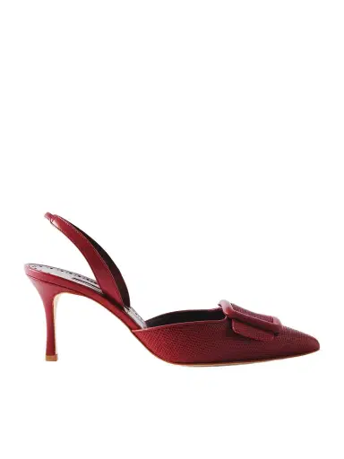 Manolo Blahnik Mayslibi 70 Lizard-effect Leather Slingback Pumps | Thumbnail 1 Manolo Blahnik Mayslibi 70 Lizard-effect Leather Slingback Pumps | Thumbnail 1