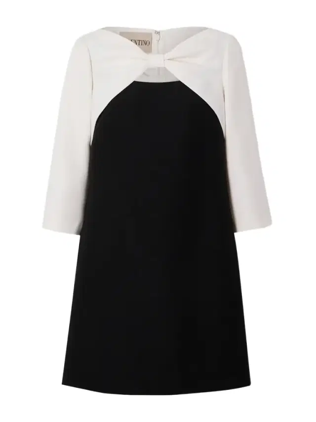 Bow-detailed Cutout Wool And Silk-blend Crepe Mini Dress