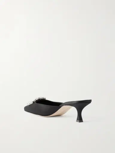 Manolo Blahnik Mayjou 50 Crystal-embellished Satin Mules | Thumbnail 3 Manolo Blahnik Mayjou 50 Crystal-embellished Satin Mules | Thumbnail 3