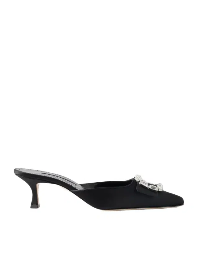 Mayjou 50 Crystal-embellished Satin Mules