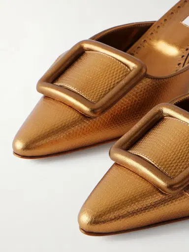 Manolo Blahnik Maysalebi 50 Lizard-effect Metallic-leather Mules | Thumbnail 5 Manolo Blahnik Maysalebi 50 Lizard-effect Metallic-leather Mules | Thumbnail 5