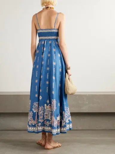 ALÉMAIS Acacia Printed Linen Midi Dress | Thumbnail 3 ALÉMAIS Acacia Printed Linen Midi Dress | Thumbnail 3
