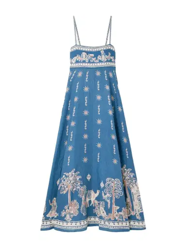 ALÉMAIS Acacia Printed Linen Midi Dress | Thumbnail 1 ALÉMAIS Acacia Printed Linen Midi Dress | Thumbnail 1