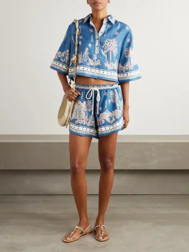 ALÉMAIS Acacia Printed Linen Shorts | Thumbnail 2