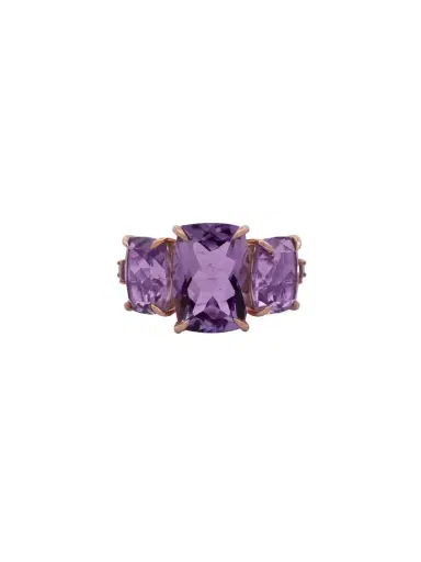 Wish Fine Jewelry 11.39ct Amethyst Pink Tourmaline 18K Gold Ring | Thumbnail 1