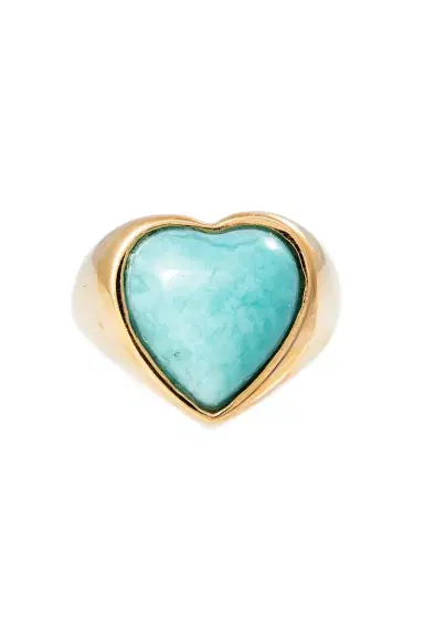 Jacquie Aiche Amazonite Heart Signet Ring | Thumbnail 1