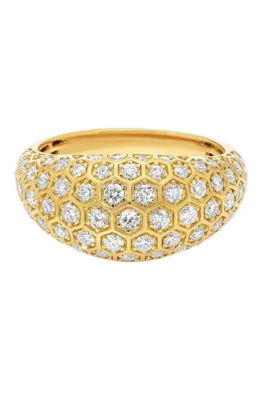 SARA WEINSTOCK Diamond Honey Comb Signet Ring | Thumbnail 1