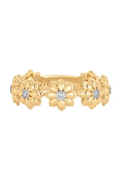 SARA WEINSTOCK Diamond Lierre Eternity Flower Ring | Thumbnail 1