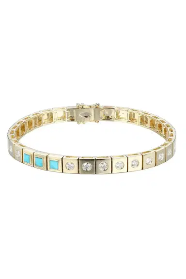 Type Jewelry Diamond Turquoise Leggo ID Bracelet | Thumbnail 1