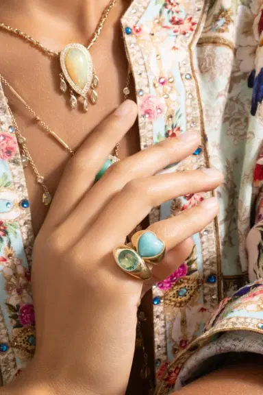 Jacquie Aiche Emerald Oval Dome Ring | Thumbnail 3