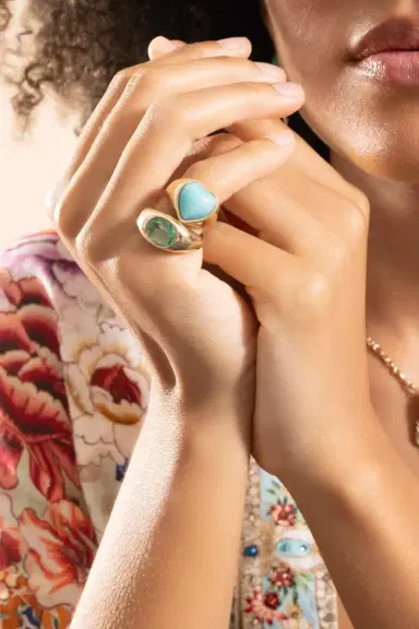 Jacquie Aiche Emerald Oval Dome Ring | Thumbnail 4