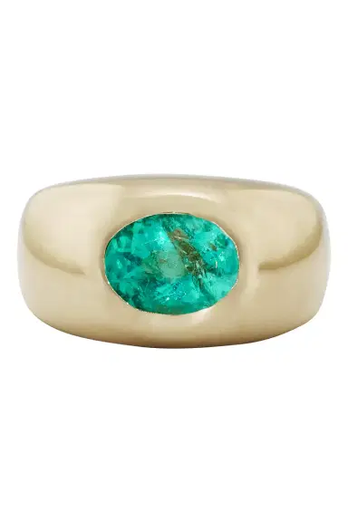 Jacquie Aiche Emerald Oval Dome Ring | Thumbnail 1