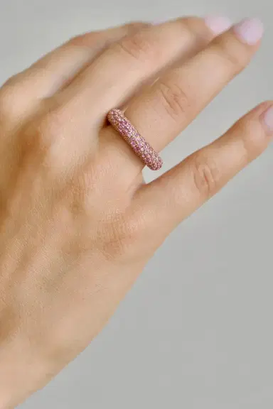 Octavia Elizabeth Pink Sapphire Blossom Bubble Ring | Thumbnail 3