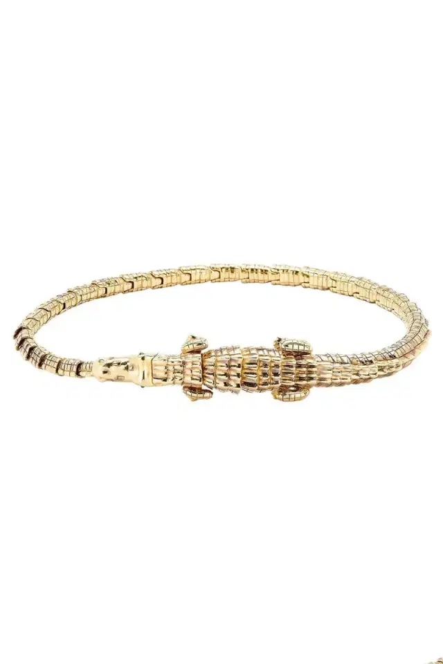 BIBI VAN DER VELDEN Thin Alligator Wrap Bracelet