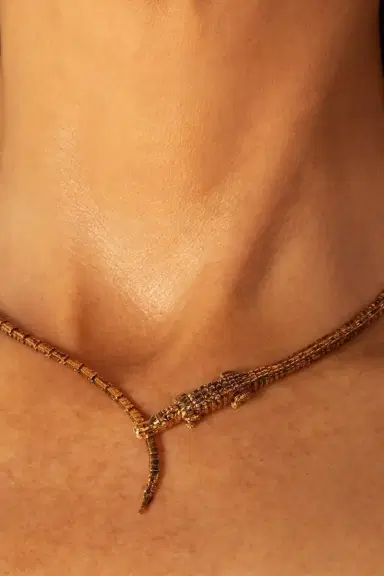 BIBI VAN DER VELDEN Thin alligator Wrap Necklace | Thumbnail 2 BIBI VAN DER VELDEN Thin alligator Wrap Necklace | Thumbnail 2
