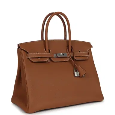 HERMÈS Hermes Birkin 35 Gold Togo Palladium Hardware | Thumbnail 2 HERMÈS Hermes Birkin 35 Gold Togo Palladium Hardware | Thumbnail 2