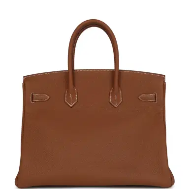 HERMÈS Hermes Birkin 35 Gold Togo Palladium Hardware | Thumbnail 5 HERMÈS Hermes Birkin 35 Gold Togo Palladium Hardware | Thumbnail 5