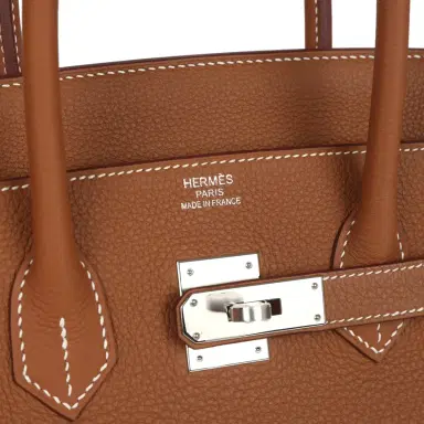 HERMÈS Hermes Birkin 35 Gold Togo Palladium Hardware | Thumbnail 7 HERMÈS Hermes Birkin 35 Gold Togo Palladium Hardware | Thumbnail 7