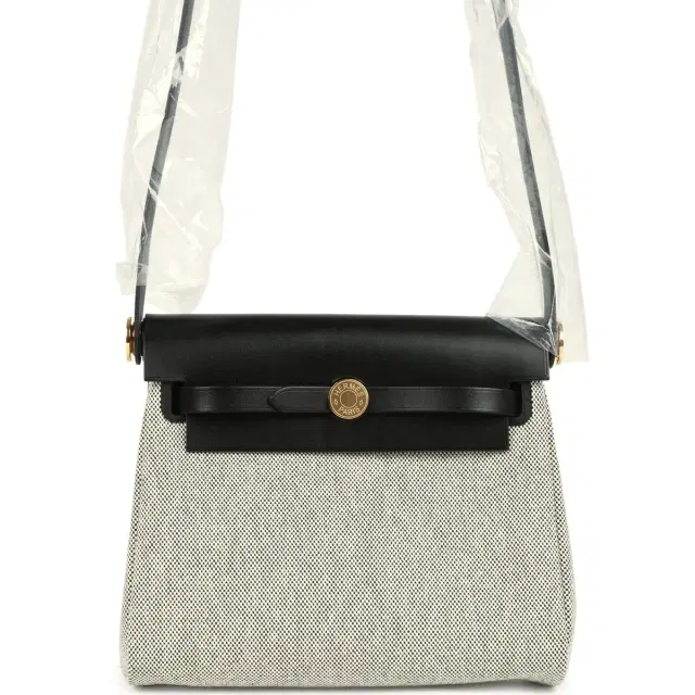 hermes Hermes Herbag Zip 20 Mini Ecru and Black Toile H Canvas and Black Vache Hunter Gold Hardware