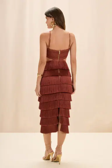 PatBo AMBER FRINGE MIDI DRESS | Thumbnail 3