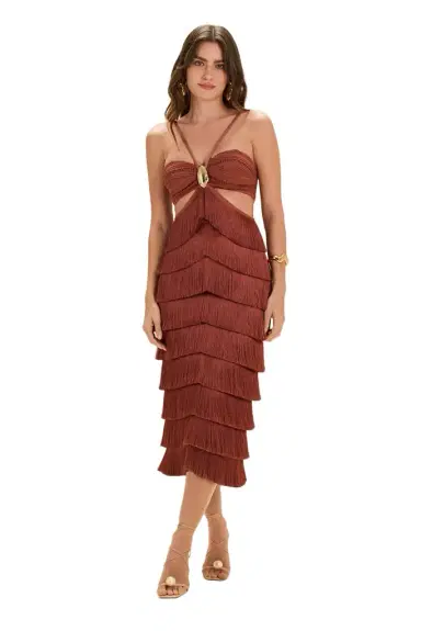 PatBo AMBER FRINGE MIDI DRESS | Thumbnail 1