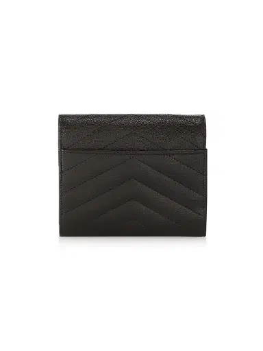 Saint Laurent Women's Logo Matelassé Leather Tri-Fold Wallet | Thumbnail 3