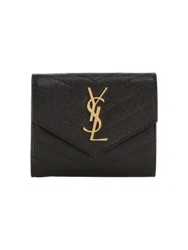 Saint Laurent Women's Logo Matelassé Leather Tri-Fold Wallet | Thumbnail 1