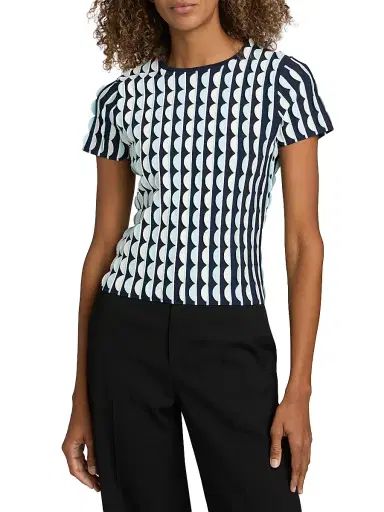 Simkhai Women's Kendra Scalloped Short-Sleeve Top | Thumbnail 3 Simkhai Women's Kendra Scalloped Short-Sleeve Top | Thumbnail 3