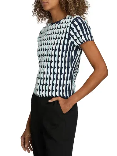 Simkhai Women's Kendra Scalloped Short-Sleeve Top | Thumbnail 4 Simkhai Women's Kendra Scalloped Short-Sleeve Top | Thumbnail 4