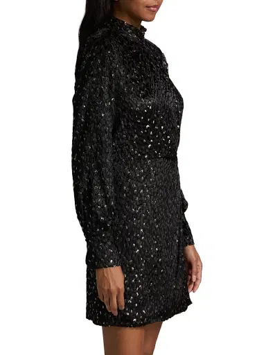 Simkhai Women's Daphne Velvet & Metallic Clip-Dot Minidress | Thumbnail 4