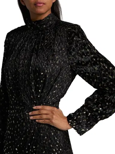 Simkhai Women's Daphne Velvet & Metallic Clip-Dot Minidress | Thumbnail 6
