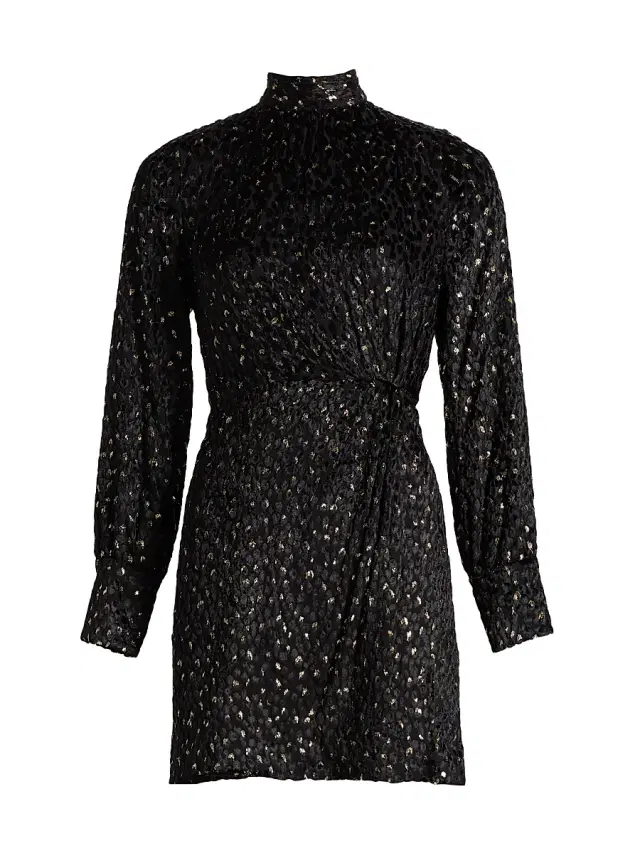 Women's Daphne Velvet & Metallic Clip-Dot Minidress - Black Multi