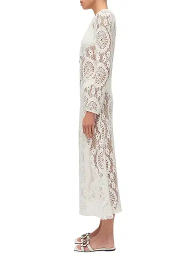 Simkhai Women's Hawthorne Lace-Up Cover-Up Midi-Dress - White - Size XS | Thumbnail 3 Simkhai Women's Hawthorne Lace-Up Cover-Up Midi-Dress - White - Size XS | Thumbnail 3