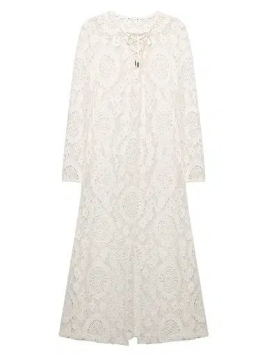Simkhai Women's Hawthorne Lace-Up Cover-Up Midi-Dress - White - Size XS | Thumbnail 1 Simkhai Women's Hawthorne Lace-Up Cover-Up Midi-Dress - White - Size XS | Thumbnail 1
