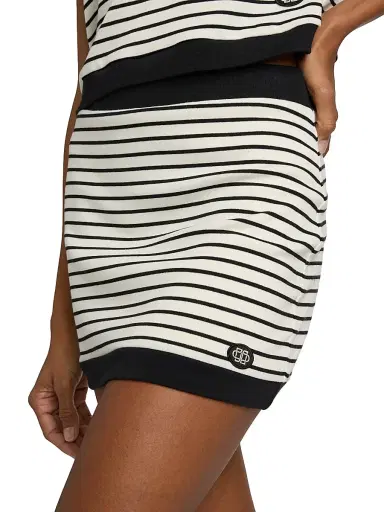 SIMKHAI Women's Jonie Striped Cotton-Blend Miniskirt - White Stripe | Thumbnail 6