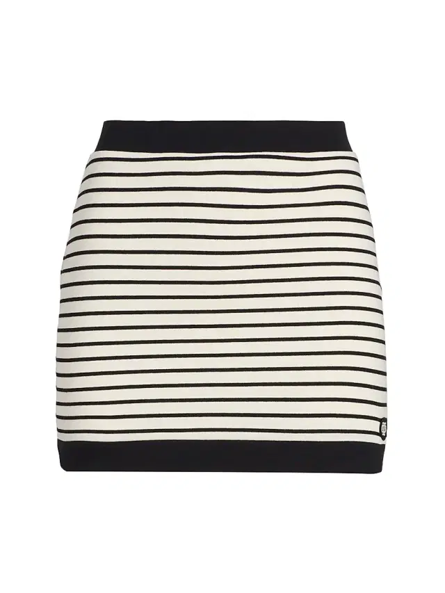 Women's Jonie Striped Cotton-Blend Miniskirt - White Stripe