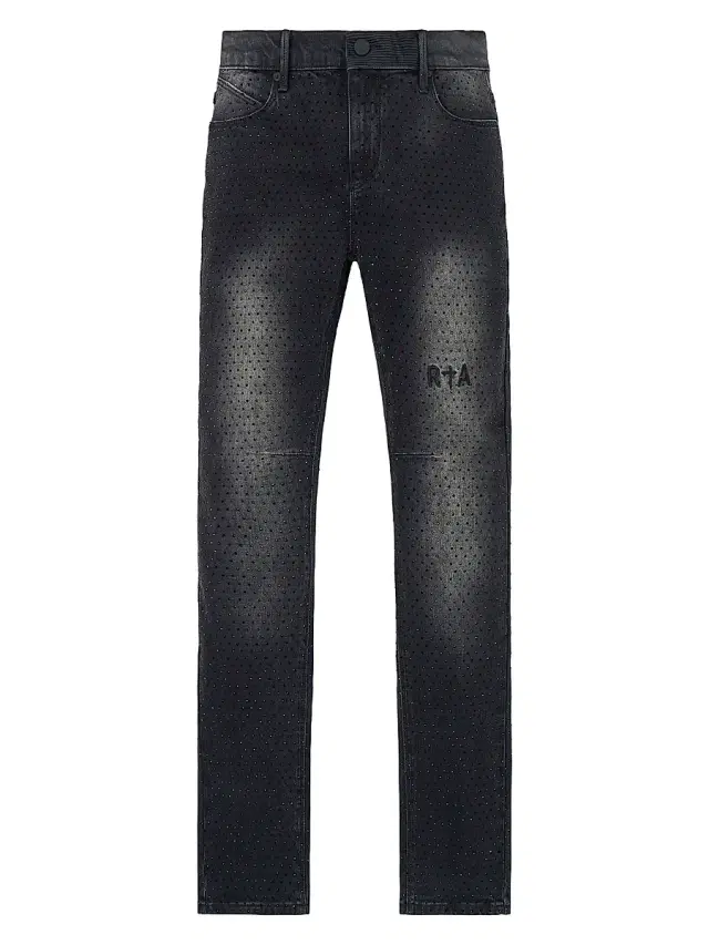 Men's Bryant Crystal-Embellished Skinny-Fit Jeans - Inkstone Crystal