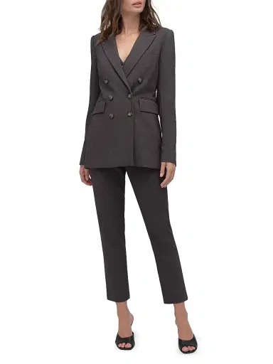 Favorite Daughter Women's The Phoebe Double-Breasted Blazer - Grey Suiting - Size XS | Thumbnail 2 Favorite Daughter Women's The Phoebe Double-Breasted Blazer - Grey Suiting - Size XS | Thumbnail 2