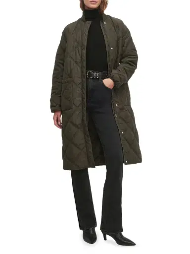 Favorite Daughter Women's The Walk In The Park Quilted Jacket - Dark Olive - Size Large | Thumbnail 3