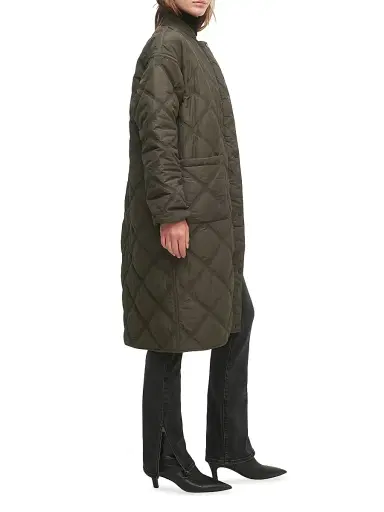 Favorite Daughter Women's The Walk In The Park Quilted Jacket - Dark Olive - Size Large | Thumbnail 4