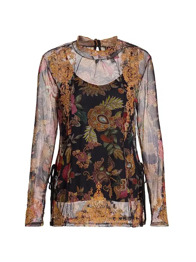 Johnny Was Women's Francisca Mesh Blouse - Lowri